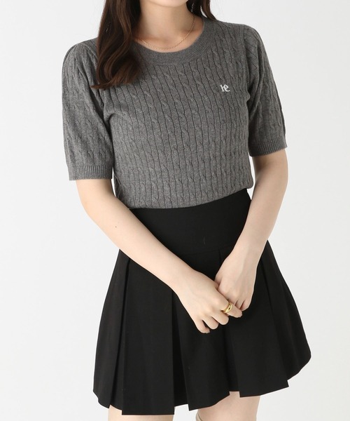 Heather(ヘザー)の「ケーブルニット(半袖) 969479(ニット/セーター・レディース・グレー/オフホワイト/マスタード・FREE)」の14枚目の写真