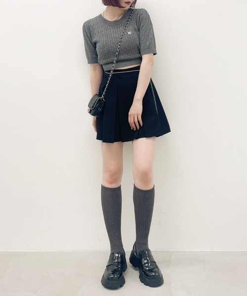 ケーブルニット（半袖） 969479（ニット/セーター）｜Heather