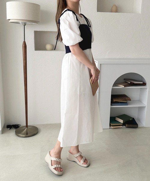 apres jour（アプレジュール）の「ニットビスチェ＋ワンピースセット【ZOZOTOWN限定アイテム】（ワンピース・レディース・ピンク/ネイビー/ベージュ・フリー/X-LARGE）」の12枚目の写真