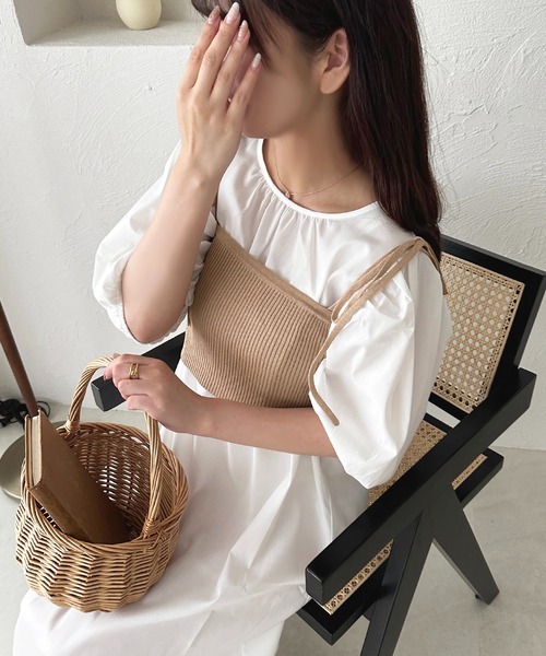 apres jour（アプレジュール）の「ニットビスチェ＋ワンピースセット【ZOZOTOWN限定アイテム】（ワンピース・レディース・ピンク/ネイビー/ベージュ・フリー/X-LARGE）」の21枚目の写真