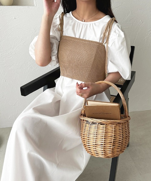 apres jour（アプレジュール）の「ニットビスチェ＋ワンピースセット【ZOZOTOWN限定アイテム】（ワンピース・レディース・ピンク/ネイビー/ベージュ・フリー/X-LARGE）」の10枚目の写真