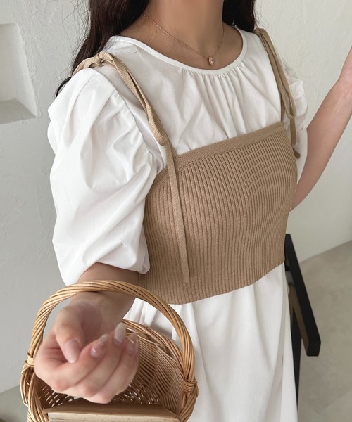 apres jour（アプレジュール）の「ニットビスチェ＋ワンピースセット【ZOZOTOWN限定アイテム】（ワンピース・レディース・ピンク/ネイビー/ベージュ・フリー/X-LARGE）」の14枚目の写真