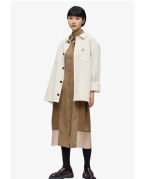 FRED PERRY（フレッドペリー）の「Sheer Knit Paneled Shirt Dress 