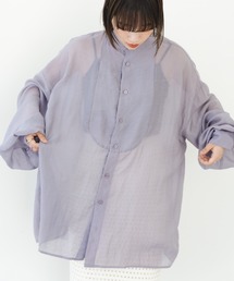 IROHANI | バンドカラーシアーシャツ(シャツ/ブラウス)