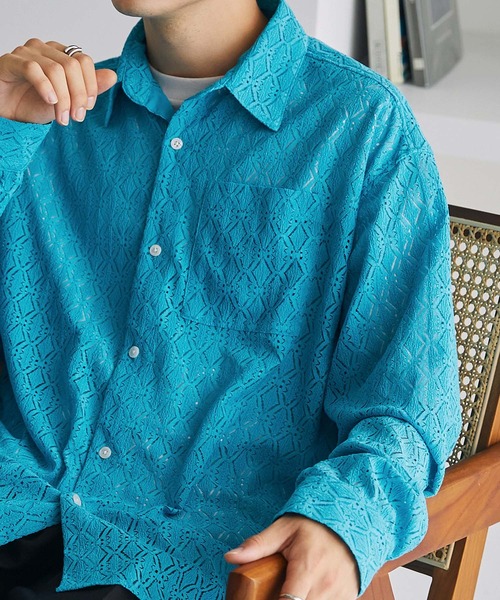 MONO-MART（モノマート）の「レースシアールーズL/Sシャツ（シャツ