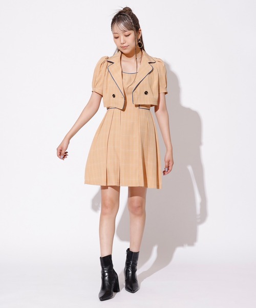 パイピングショートジャケット 期間限定秋のゲリラセール9/30(火)まで 》【 MIDVEIN