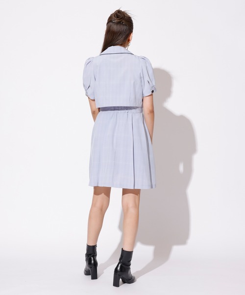 REDYAZEL（レディアゼル）の「チェックパイピングショートジャケット（スーツジャケット・レディース・オレンジ/ネイビー/サックスブルー・FREE）」の14枚目の写真