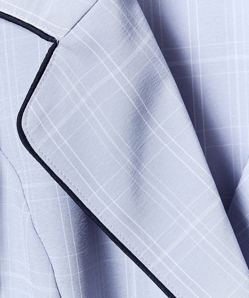 REDYAZEL（レディアゼル）の「チェックパイピングショートジャケット（スーツジャケット・レディース・オレンジ/ネイビー/サックスブルー・FREE）」の20枚目の写真