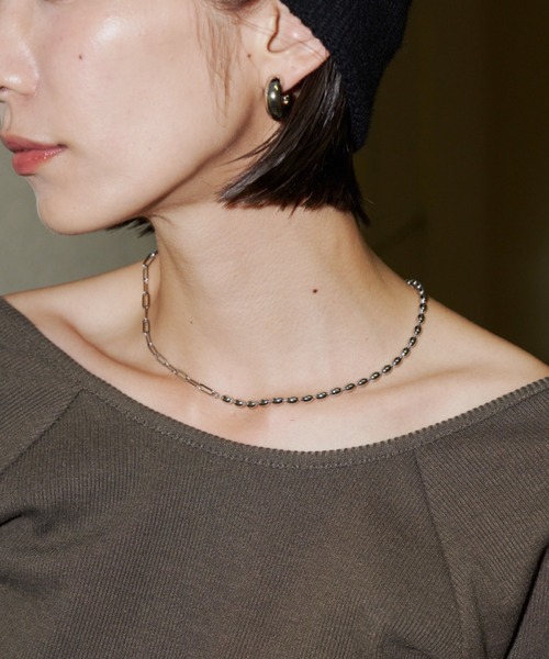 Auntie Rosa Holiday(アンティローザホリデー)の「ボールチェーンMIXネックレス(ネックレス・レディース・シルバー/シルバー×ゴールド/ゴールド・FREE)」の4枚目の写真