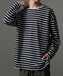【SETUP7】オーバーサイズボーダーカットソー GUILDO RA ライク Shirt バスクシャツ