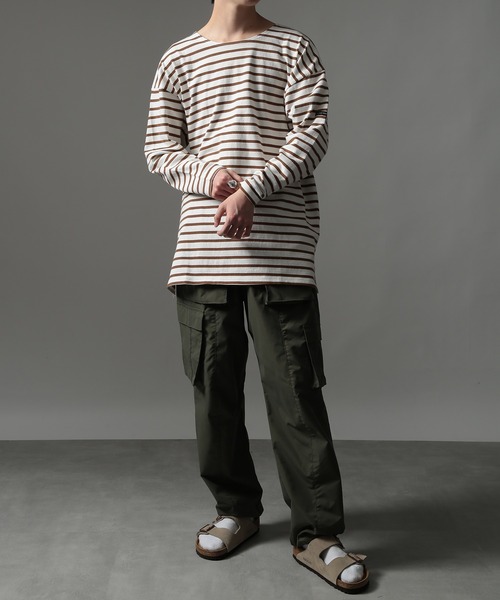 SETUP7(セットアップセブン)の「【SETUP7】オーバーサイズボーダーカットソー GUILDO RA ライク Shirt バスクシャツ(Tシャツ/カットソー・メンズ・ネイビー系1/ブラック系その他2/ブラウン/ブラック系1/レッド/ネイビー系2/ブルー・L/M)」の20枚目の写真