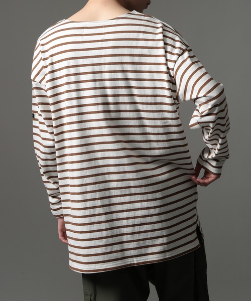 SETUP7(セットアップセブン)の「【SETUP7】オーバーサイズボーダーカットソー GUILDO RA ライク Shirt バスクシャツ(Tシャツ/カットソー・メンズ・ネイビー系1/ブラック系その他2/ブラウン/ブラック系1/レッド/ネイビー系2/ブルー・L/M)」の19枚目の写真
