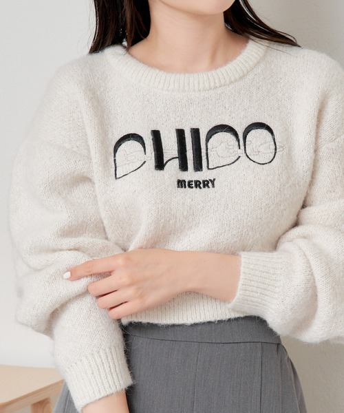 Chico（チコ）の「ロゴジャガード刺繍ドルマンニット（ニット