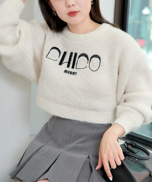 Chico（チコ）の「ロゴジャガード刺繍ドルマンニット（ニット
