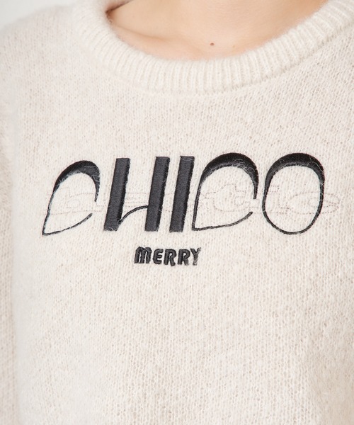 Chico（チコ）の「ロゴジャガード刺繍ドルマンニット（ニット
