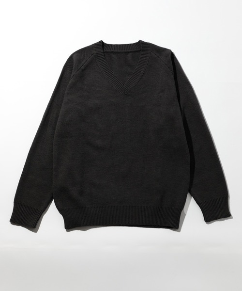 SETUP7（セットアップセブン）の「men's FUDGE 掲載アイテム！【SETUP7】高密度ミリタリーVネックニット　TYPE FRENCH ARMY（ニット/セーター・メンズ・グレー/カーキ/ブラック・M/L）」の4枚目の写真