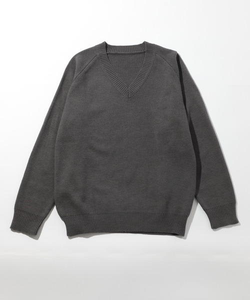 SETUP7（セットアップセブン）の「men's FUDGE 掲載アイテム！【SETUP7】高密度ミリタリーVネックニット　TYPE FRENCH ARMY（ニット/セーター・メンズ・グレー/カーキ/ブラック・M/L）」の5枚目の写真