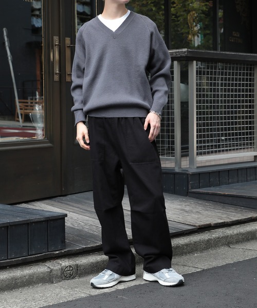 SETUP7（セットアップセブン）の「men's FUDGE 掲載アイテム！【SETUP7】高密度ミリタリーVネックニット　TYPE FRENCH ARMY（ニット/セーター・メンズ・グレー/カーキ/ブラック・M/L）」の11枚目の写真