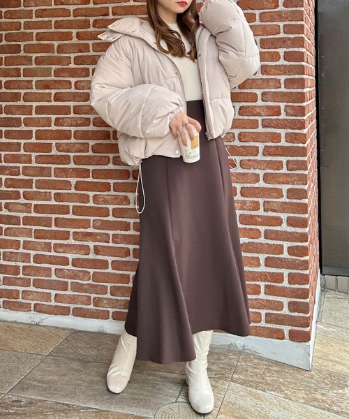 INGNI（イング）の「BIGフードエコダウン（ダウンジャケット/コート・レディース・ブラック/オフホワイト/ライトピンク/ライトベージュ/チャコールグレー・M）」の8枚目の写真