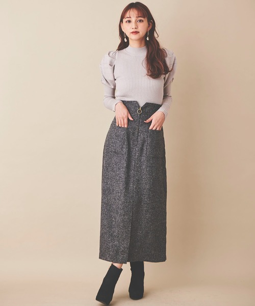 31 Sons de mode（トランテアン　ソン　ドゥ　モード）の「ハイウエストタイトスカート（スカート・レディース・ベージュ/ライトグリーン/グレー・38/36）」の10枚目の写真