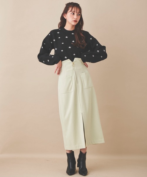 31 Sons de mode（トランテアン　ソン　ドゥ　モード）の「ハイウエストタイトスカート（スカート・レディース・ベージュ/ライトグリーン/グレー・38/36）」の14枚目の写真