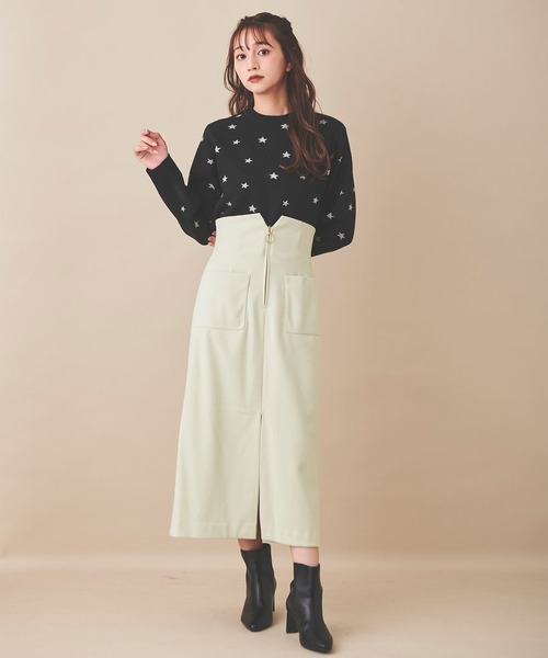 31 Sons de mode（トランテアン　ソン　ドゥ　モード）の「ハイウエストタイトスカート（スカート・レディース・ベージュ/ライトグリーン/グレー・38/36）」の15枚目の写真