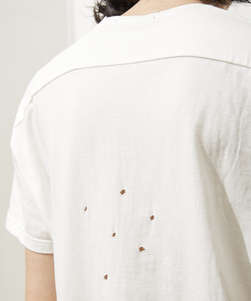 DIET BUTCHER（ダイエットブッチャー）の「DIET BUTCHER SLIM SKIN ルーズフィットダメージＴシャツ（Tシャツ/カットソー・メンズ・ホワイト/ブラック/カーキ・FREE）」の5枚目の写真