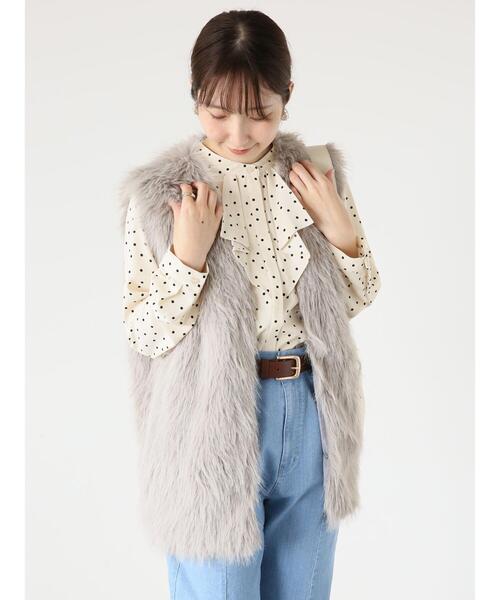 Te chichi TERRASSE（テチチテラス）の「ファーベスト（ベスト・レディース・ベージュ/オフホワイト・F）」の5枚目の写真