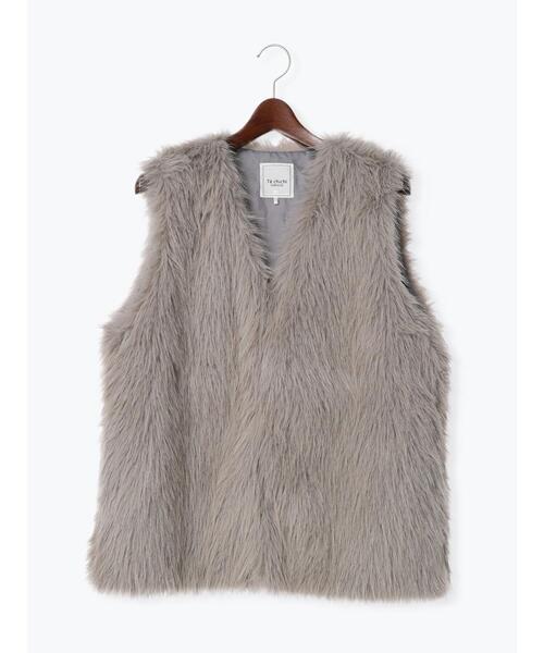 Te chichi TERRASSE（テチチテラス）の「ファーベスト（ベスト・レディース・ベージュ/オフホワイト・F）」の11枚目の写真