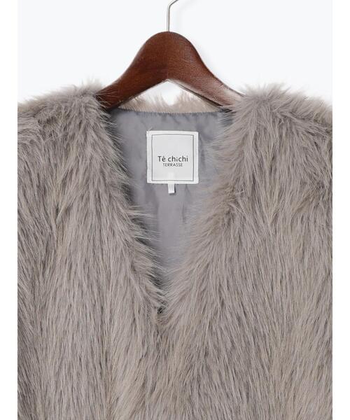 Te chichi TERRASSE（テチチテラス）の「ファーベスト（ベスト・レディース・ベージュ/オフホワイト・F）」の13枚目の写真