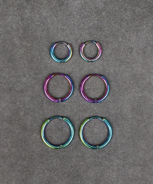 4INT.（フォイント）の「シンプル フープピアス / サージカルステンレス316L (金属アレルギー対応)（ピアス（両耳用）・メンズ・シルバー/ブラック/ゴールド/レインボー・12/15 /18）」の19枚目の写真