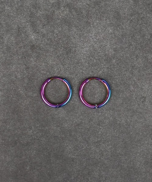 4INT.（フォイント）の「シンプル フープピアス / サージカルステンレス316L (金属アレルギー対応)（ピアス（両耳用）・メンズ・シルバー/ブラック/ゴールド/レインボー・12/15 /18）」の8枚目の写真