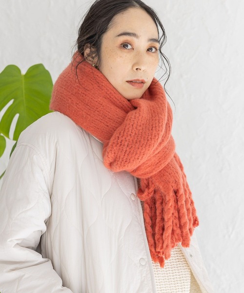 studio CLIP（スタディオクリップ）の「やわらか太フリンジストール（ストール/ショール・レディース・ライトグリーン/オレンジ/モカ/アイボリー/パープル/ブルー・FREE）」の11枚目の写真