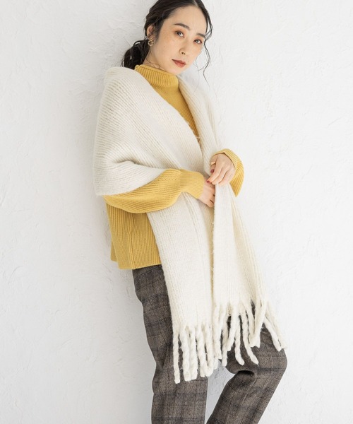 studio CLIP（スタディオクリップ）の「やわらか太フリンジストール（ストール/ショール・レディース・ライトグリーン/オレンジ/モカ/アイボリー/パープル/ブルー・FREE）」の17枚目の写真