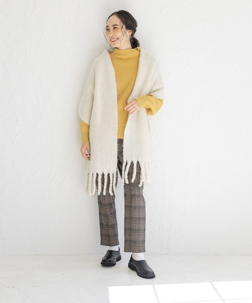 studio CLIP（スタディオクリップ）の「やわらか太フリンジストール（ストール/ショール・レディース・ライトグリーン/オレンジ/モカ/アイボリー/パープル/ブルー・FREE）」の18枚目の写真