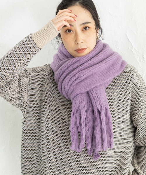 studio CLIP（スタディオクリップ）の「やわらか太フリンジストール（ストール/ショール・レディース・ライトグリーン/オレンジ/モカ/アイボリー/パープル/ブルー・FREE）」の22枚目の写真