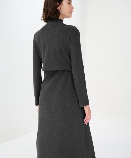 LANVIN en Bleu(ランバンオンブルー)の「ミニマルフレアカットソーワンピース(ワンピース・レディース・チャコールグレー/ブラウン・38/36)」の9枚目の写真