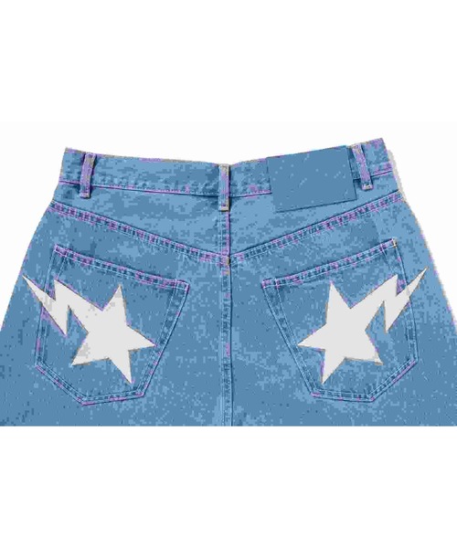 A BATHING APE（アベイシングエイプ）の「METAL LOGO PIN DENIM PANTS