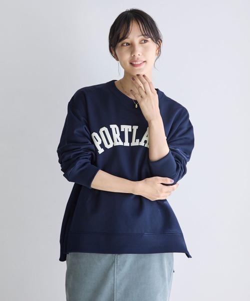 GLOBAL WORK（グローバルワーク）の「お手入れらくらく裏起毛スウェット/906284（スウェット・レディース・杢グレー/ホワイト系その他/ベージュ/ネイビー/スミクロ/アイボリー・MEDIUM/LARGE）」の12枚目の写真