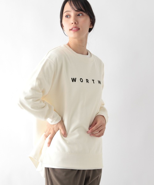 GLOBAL WORK（グローバルワーク）の「お手入れらくらく裏起毛スウェット/906284（スウェット・レディース・杢グレー/ホワイト系その他/ベージュ/ネイビー/スミクロ/アイボリー・MEDIUM/LARGE）」の18枚目の写真