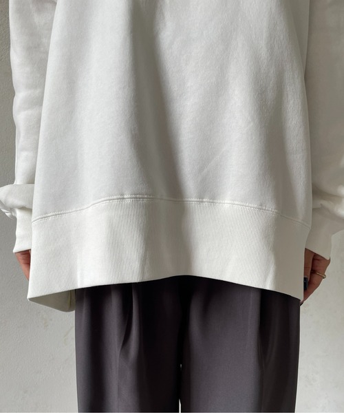 Thevon(ゼボン)の「パール×ネックロゴ裏起毛プルオーバー(Tシャツ/カットソー・レディース・チャコールグレー/オフホワイト/ライム・FREE)」の14枚目の写真