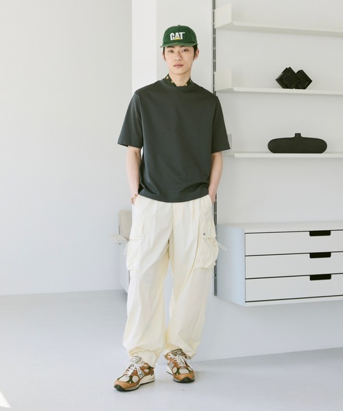 soerte（ソエルテ）の「Basic box cotton blend tee/ベーシックボックスコットンブレンドT（Tシャツ/カットソー・メンズ・ブルー/チャコールグレー/ブラウン/ブラック/ホワイト・1/2/3）」の13枚目の写真