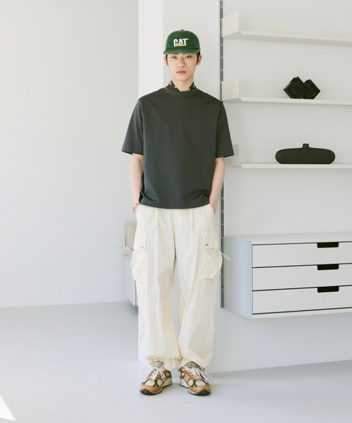 soerte（ソエルテ）の「Basic box cotton blend tee/ベーシックボックスコットンブレンドT（Tシャツ/カットソー・メンズ・ブルー/チャコールグレー/ブラウン/ブラック/ホワイト・1/2/3）」の14枚目の写真