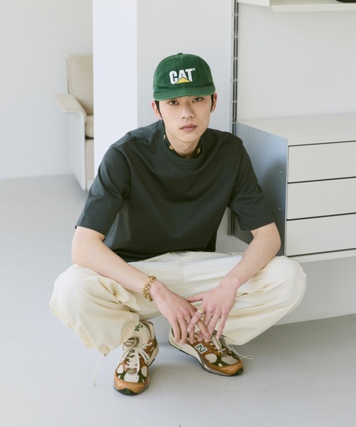 soerte（ソエルテ）の「Basic box cotton blend tee/ベーシックボックスコットンブレンドT（Tシャツ/カットソー・メンズ・ブルー/チャコールグレー/ブラウン/ブラック/ホワイト・1/2/3）」の10枚目の写真