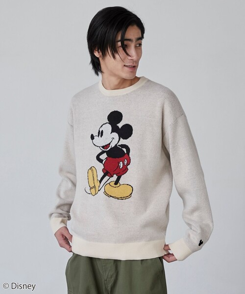Disney（ディズニー）の「coen限定／ディズニーデザイン　ジャガードニットプルオーバー（ニット/セーター・メンズ・オフホワイト/ダークグリーン/ネイビー・M/S/XL/L）」の13枚目の写真