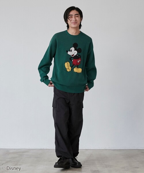 Disney（ディズニー）の「coen限定／ディズニーデザイン　ジャガードニットプルオーバー（ニット/セーター・メンズ・オフホワイト/ダークグリーン/ネイビー・M/S/XL/L）」の15枚目の写真