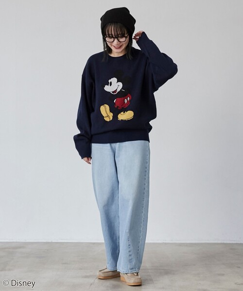 Disney（ディズニー）の「coen限定／ディズニーデザイン　ジャガードニットプルオーバー（ニット/セーター・メンズ・オフホワイト/ダークグリーン/ネイビー・M/S/XL/L）」の5枚目の写真