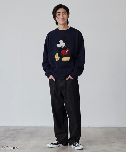 Disney（ディズニー）の「coen限定／ディズニーデザイン　ジャガードニットプルオーバー（ニット/セーター・メンズ・オフホワイト/ダークグリーン/ネイビー・M/S/XL/L）」の17枚目の写真