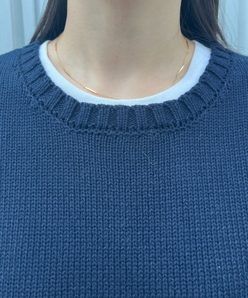 BROKEN BASE（ブロークンベース）の「5Gコットンクルーネックニット（ニット/セーター・メンズ・ネイビー/グレー・MEDIUM/LARGE）」の15枚目の写真