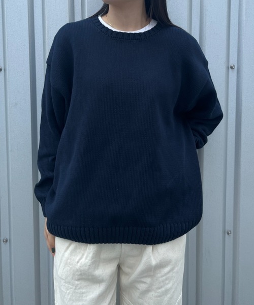 BROKEN BASE（ブロークンベース）の「5Gコットンクルーネックニット（ニット/セーター・メンズ・ネイビー/グレー・MEDIUM/LARGE）」の10枚目の写真